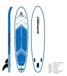 SURFREN Paddleboard K12,6 12'6"x32"x6" double layer, single chamber