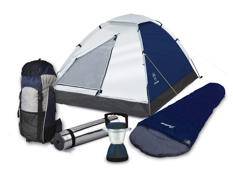 Camping set - stan spacák svítilna karimatka a batoh