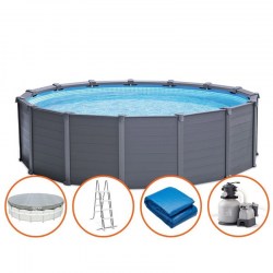 Intex GRAPHITE GRAY PANEL POOL 4,78 x 1,24 m (písková filtrace Intex 4m3/h ) 26382NP