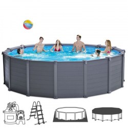 Intex GRAPHITE GRAY PANEL POOL 4,78 x 1,24 m (písková filtrace Intex 4m3/h ) 26382NP