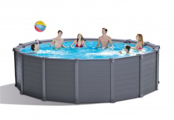 Intex GRAPHITE GRAY PANEL POOL 26384NP 4,78 x 1,24 m s pískovou filtrací, model 2021