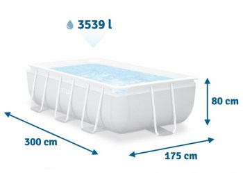 INTEX Bazén Prism Frame Rectangular Pools 3mx1.75mx80cm, s filtrací 26784NP