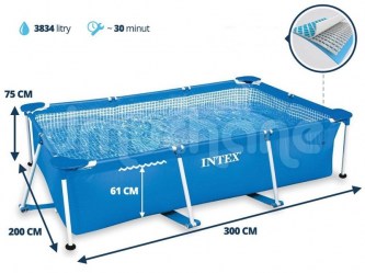 INTEX Rectangular Frame Pool 300x200x75cm 28272NP