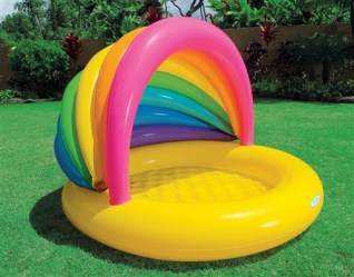 Intex 57420 Bazén s nafukovacím dnem a stříškou 155x135x104cm