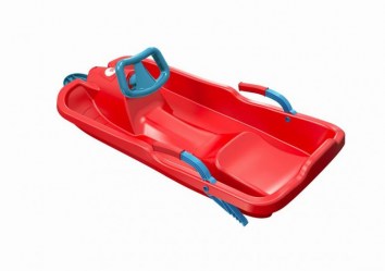 Plastkon Boby s volantem řiditelné Skibob červený
