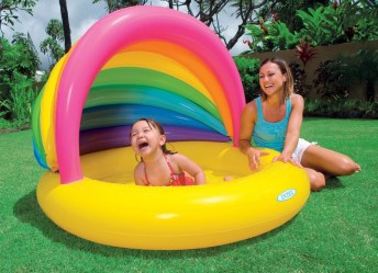 Intex 57420 Bazén s nafukovacím dnem a stříškou 155x135x104cm