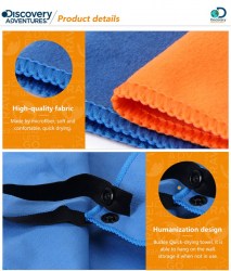 Multifunkční rychleschnoucí ručník Discovery 180 x 75 cm modrý