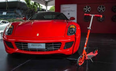 Skládací koloběžka FERRARI FXA70 červená, kola 200mm