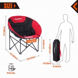 King Camp Kempingové skládací křeslo COMFORT MOON červené