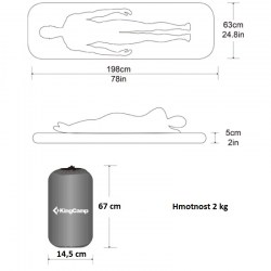 Samonafukovací karimatka KING CAMP Classic Super 198x63x5cm