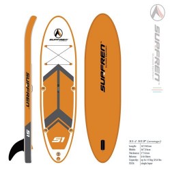 SURFREN Paddleboard S1-1 10'x30"x5" single layer, single chamber