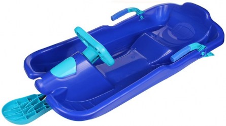 Plastkon Boby s volantem řiditelné Skibob modrý