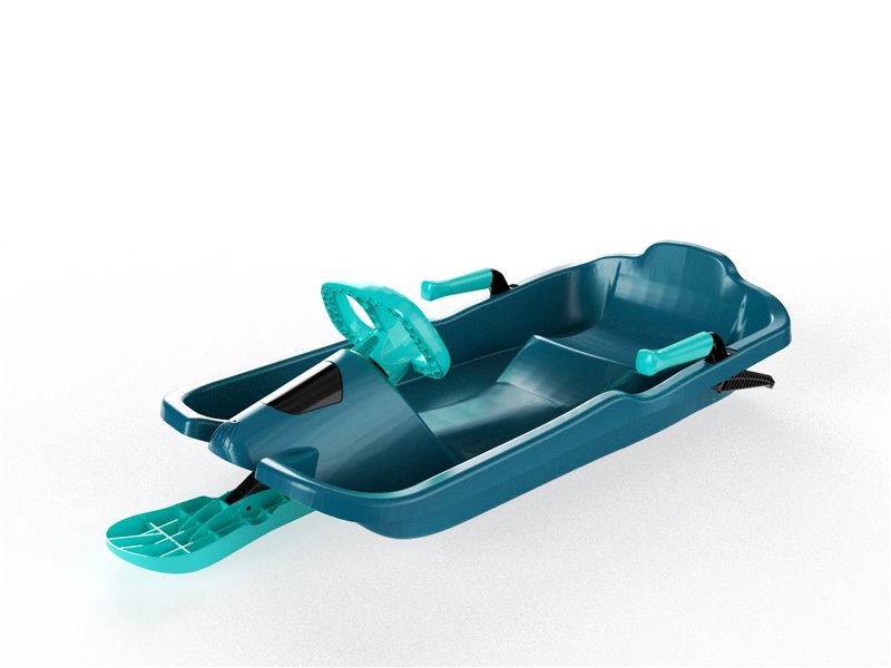 Boby dětské řiditelné s volantem Skibob SKIPPER titan modrá